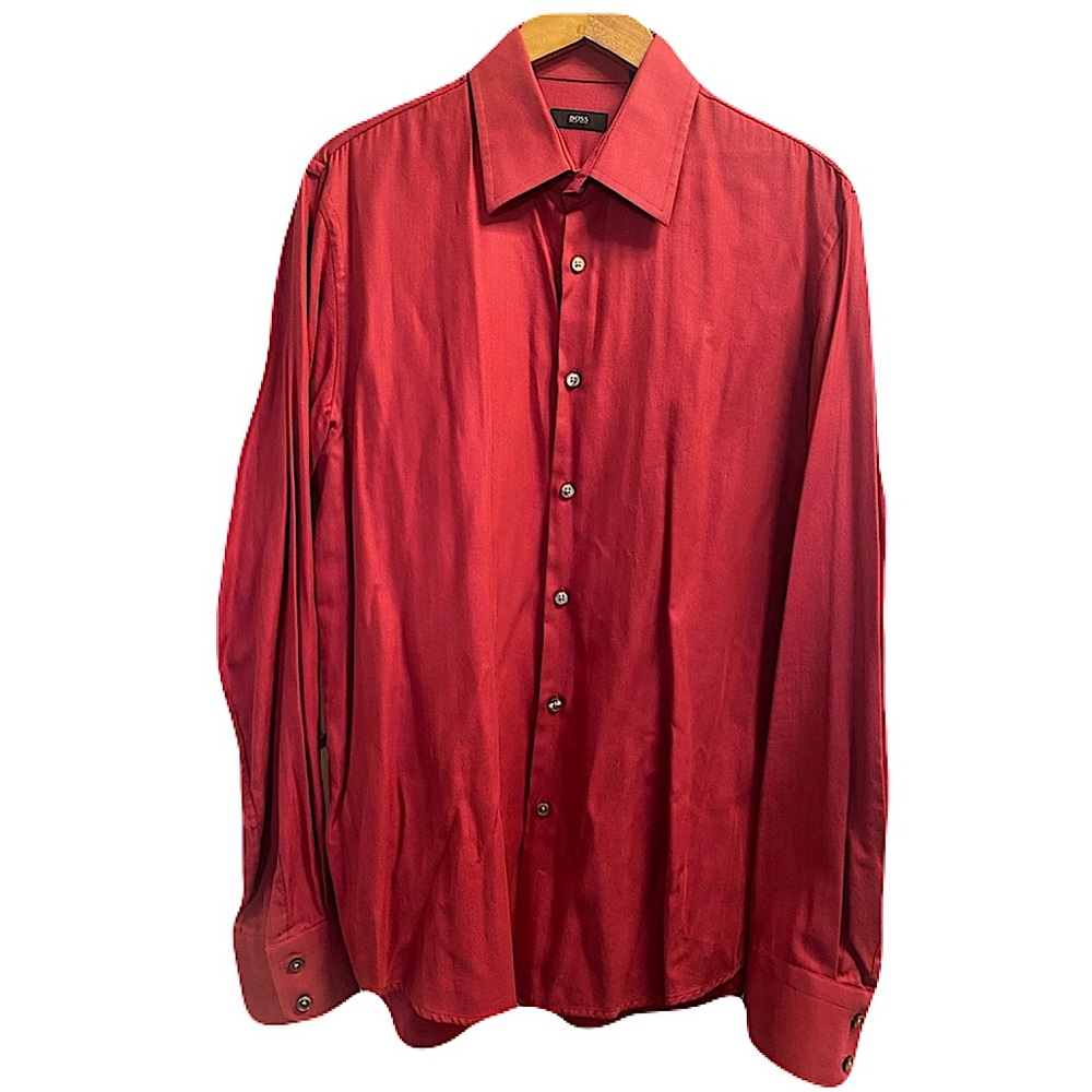 Banana Republic red cotton button down shirt